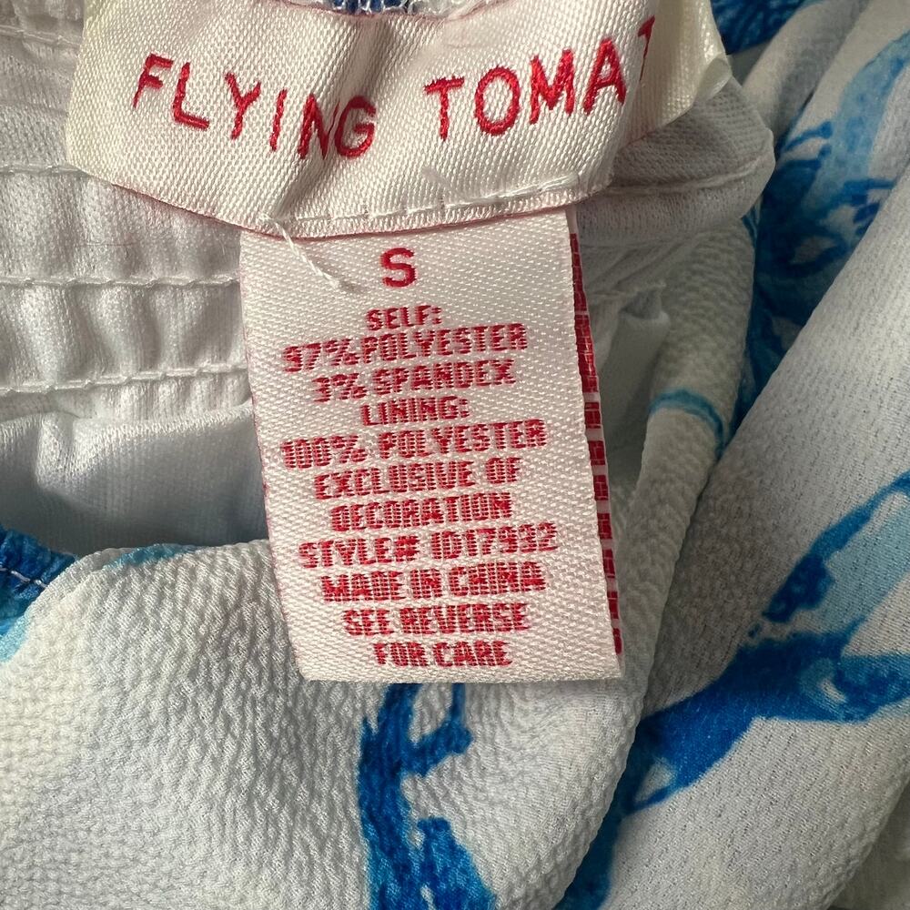 Flying Tomato Blue Floral Back Tie Midi Dress Size Small - Picture 5 of 6